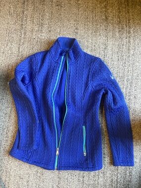 Spyder Women's Major Cable Stryke Sweater Jacket - Royal Blue